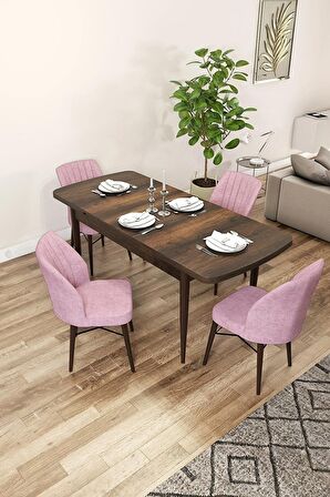 Rovena Mary Barok 70x114 Açılabilir Mdf Mutfak Masası Takımı 4 Adet Sandalye