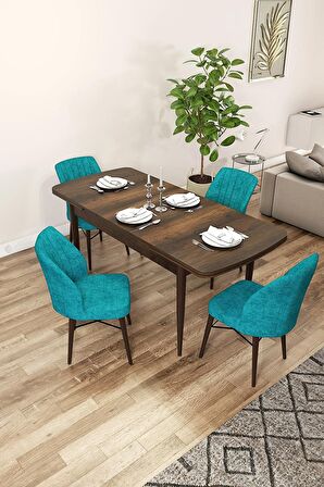 Rovena Mary Barok 70x114 Açılabilir Mdf Mutfak Masası Takımı 4 Adet Sandalye