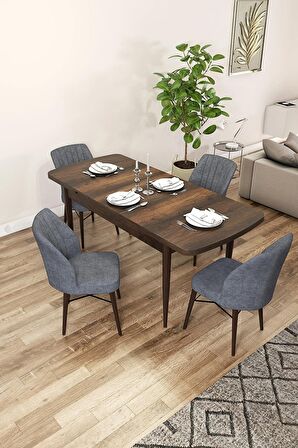 Rovena Mary Barok 70x114 Açılabilir Mdf Mutfak Masası Takımı 4 Adet Sandalye