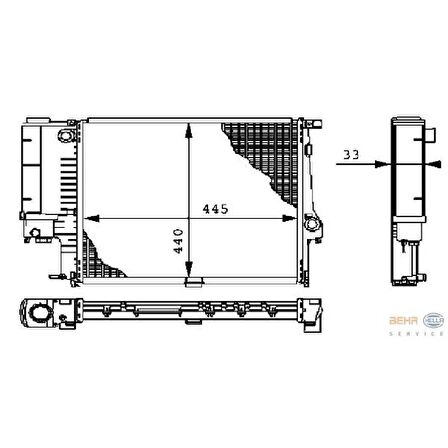 BMW E30 E36 VE Z3 BEHR SU RADYATÖRÜ 17111728907
