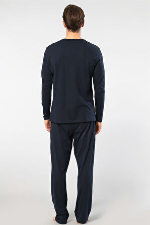 Cacharel Erkek Uzun Kollu Modal Pijama Takım 2237/Lacivert