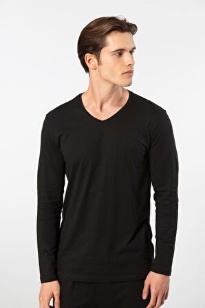 Cacharel Erkek Uzun Kollu Modal Pijama Takımı 2237/Siyah