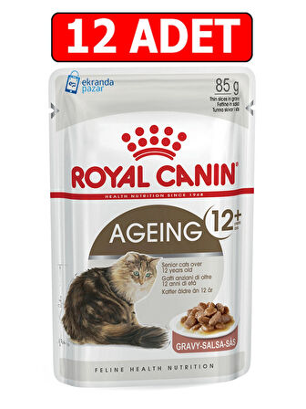 Royal canin ageing 12+ yaşlı ve ileri yaştaki kedi yaş mama 85 gr x 12 adet gravy soslu