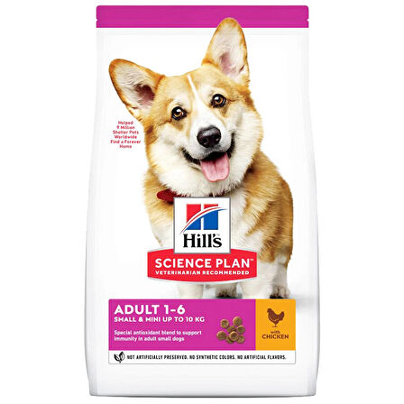 Hills small mini adult chicken 1,5 kg tavuklu küçük ve mini yetişkin köpek maması