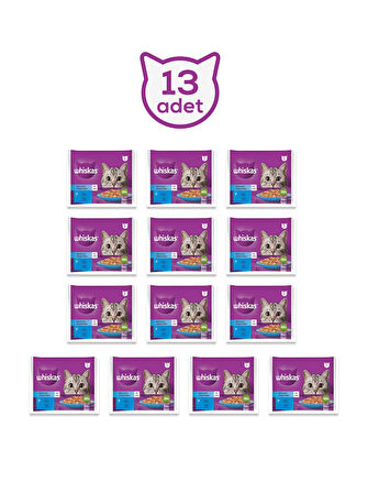 Whiskas Pouch Balık Favorileri Yaş Kedi Maması 4'lü 85 Gr X 13 Adet