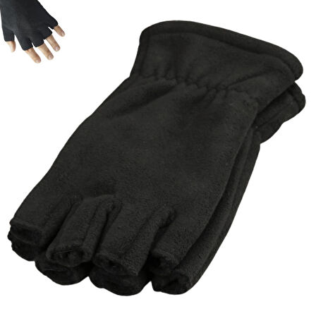 Unisex Kışlık Parmaksız Kesik Yarım Parmak Kışlık Termal Polar Eldiven Glove