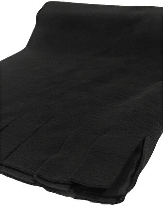 Siyah Kışlık Püskül Detaylı Polar Şal Omuz Şalı Shoulder Shawl