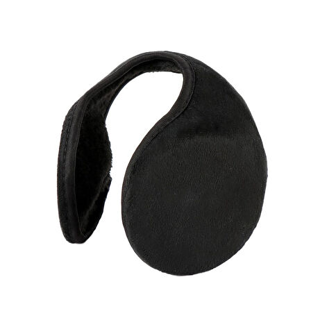 Unisex Siyah Kışlık Parmaksız Polar Eldiven - Polar Bere - Polar Atkı - Ense Tipi Kulaklık 4'lü Set