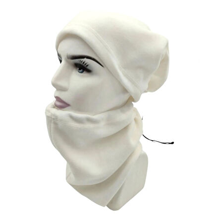 Kışlık Şapka Bere Olabilen Ipli Termal Polar Boyunluk 2'li Set