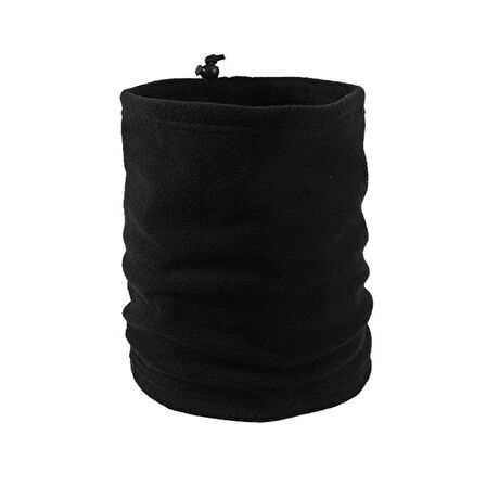 Siyah Kışlık Termal Polar Kulaklıklı Bere - Ipli Polar Boyunluk 2'li Set Winter Set