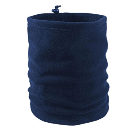 Unisex Lacivert Kışlık Termal Polar Bere - Ipli Polar Boyunluk 2'li Set Takım