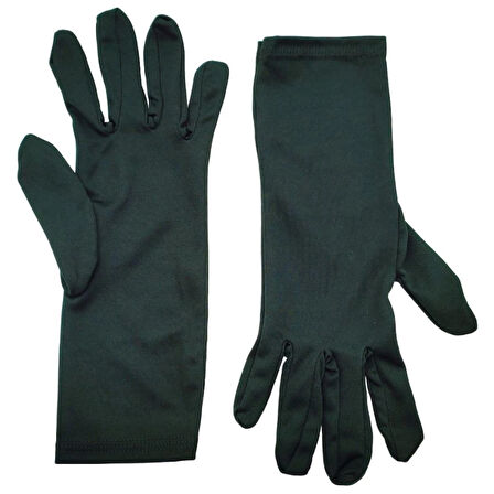 Koyu Yeşil Uzun Çarşaf Tesettür Gösteri Merasim Tören Eldiveni Gloves