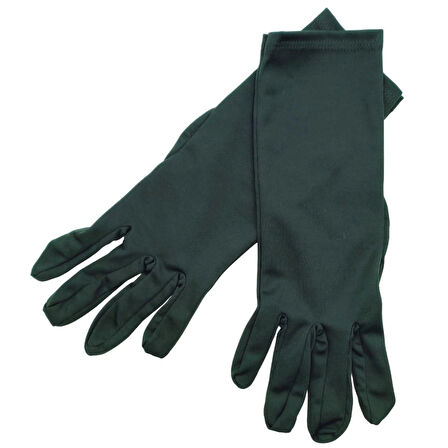  Koyu Yeşil Uzun Çarşaf Tesettür Gösteri Merasim Tören Eldiveni Gloves