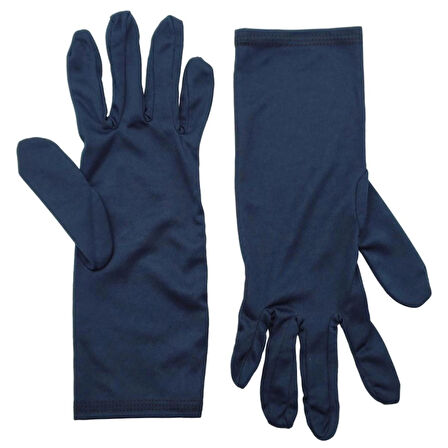 Lacivert Uzun Çarşaf Tesettür Gösteri Merasim Tören Eldiveni Gloves
