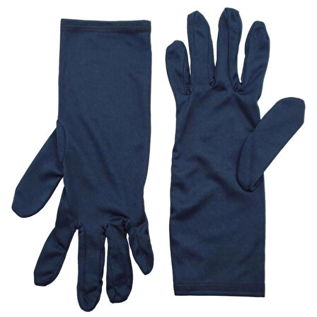 Lacivert Uzun Çarşaf Tesettür Gösteri Merasim Tören Eldiveni Gloves