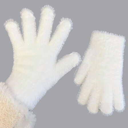 Kadın Kışlık Yumuşak Dokulu Peluş Rahat Kullanım Eldiven Winter Soft Gloves