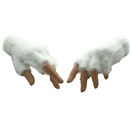 Kışlık Yumuşak Dokulu Parmaksız Kesik Yarım Parmak  Peluş Rahat Kullanım Eldiven Glove