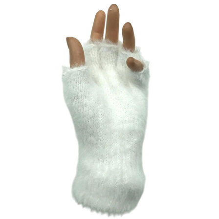 Kışlık Yumuşak Dokulu Parmaksız Kesik Yarım Parmak  Peluş Rahat Kullanım Eldiven Glove