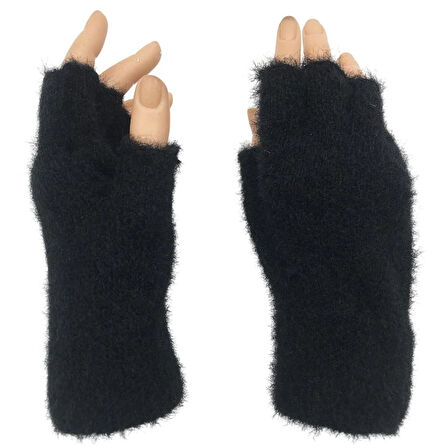 Kışlık Yumuşak Dokulu Parmaksız Kesik Yarım Parmak  Peluş Rahat Kullanım Eldiven Glove