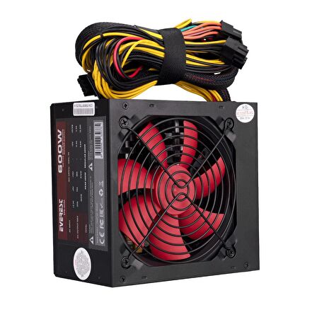  Everest EPS-600A PEAK 600W 12cm Fan 4*SATA Aktif PFC Oyuncu PC Destekli Power Supply