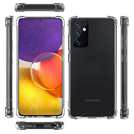 Gpack Samsung Galaxy A54 Kılıf AntiShock Köşeli Şeffaf Sert Silikon