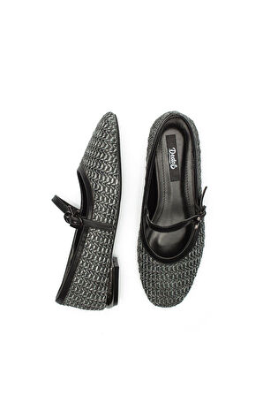 Kadın Hasır Örme Makosen Espadril Tokalı Babet 1715