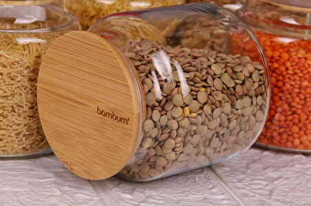 Zone - 9'lu Cam Saklama Kabı 600ml Vakumlu Bambu Kapaklı