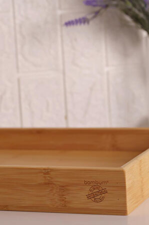 Bambum Marbella - Bambu Desenli Tepsi Büyük