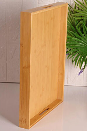 Bambum Marbella - Bambu Desenli Tepsi Büyük