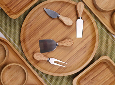 Atbyhome Bambu Zen 6 Kişilik 23 Parça Şık Bambu Kahvaltı Takımı - Kahvaltı Seti