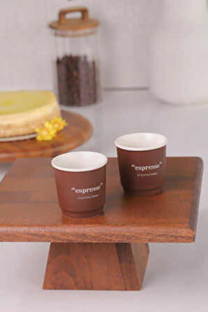Acar Blush Espresso Fincanı Bordo 90ml 2'li