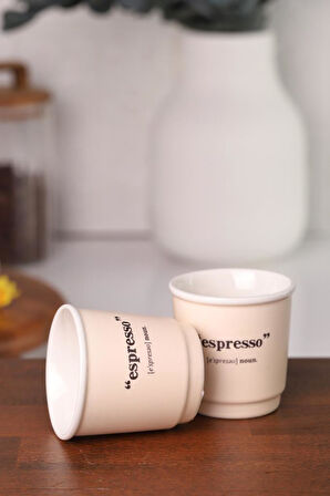 Acar Blush Espresso Fincanı Krem 90ml 2'li