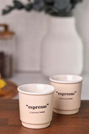 Acar Blush Espresso Fincanı Krem 90ml 2'li