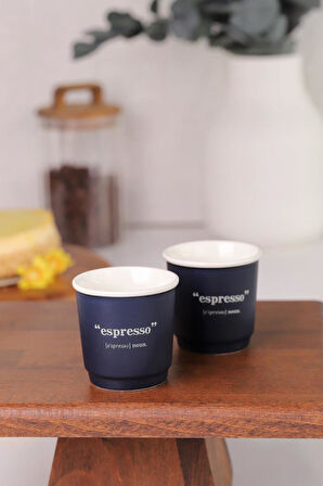 Acar Blush Espresso Fincanı Lacivert 90ml 2'li