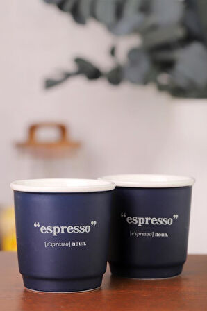 Acar Blush Espresso Fincanı Lacivert 90ml 2'li