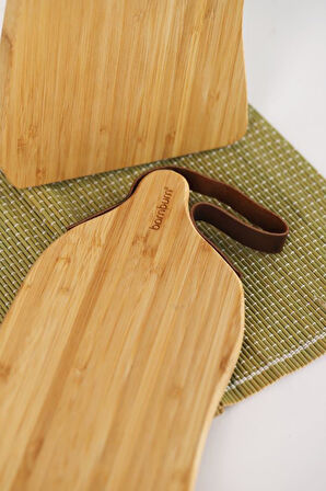 Bambum 2'li Bambu Ahşap Kesme ve Sunum Tahtası – Askılı Doğrama Tahtası Seti