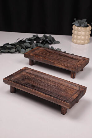 Bambum 2 Parça Pavlonya Noble Ahşap Sunum ve Servis Seti – Dikdörtgen Servis Tabakları