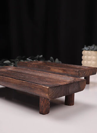 Bambum 2 Parça Pavlonya Noble Ahşap Sunum ve Servis Seti – Dikdörtgen Servis Tabakları