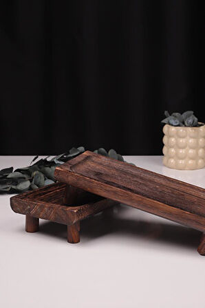 Bambum 2 Parça Pavlonya Noble Ahşap Sunum ve Servis Seti – Dikdörtgen Servis Tabakları