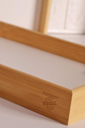 Bambum Marbella - 2`li Mermer Desenli Tepsi Beyaz Orta Küçük