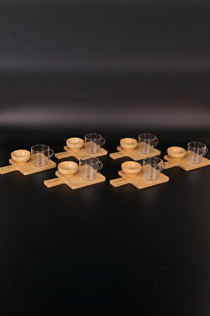 Bambum Lona – 18 Parça Bambu Kahve Sunum Seti  Doğal Şıklıkla Sunumun 