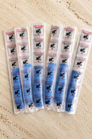 Feller 6'lı Lazer Tırtıklı Paslanmaz Çelik Sebze Meyve Bıçağı 22x2.4 cm - Mavi Saplı Soyma Ve Doğrama Seti