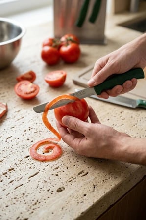 Feller 6'lı Lazer Tırtıklı Paslanmaz Çelik Sebze Meyve Bıçağı 22x2.4 cm - Yeşil Saplı Soyma Ve Doğrama Seti