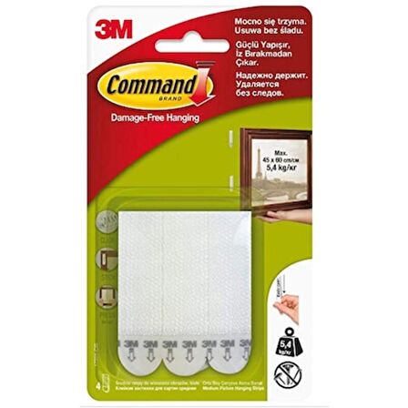 3M Command 17201 Orta Boy Cırt Cırt Bant 2 Paket