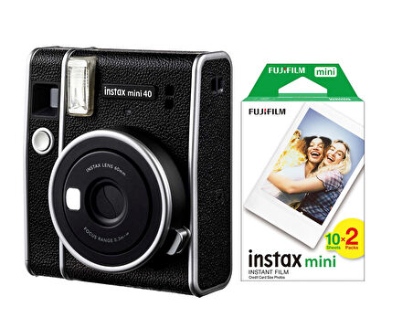 Fujifilm Instax Mini 40 Siyah Fotoğraf Makinesi ve 20'li Film Seti