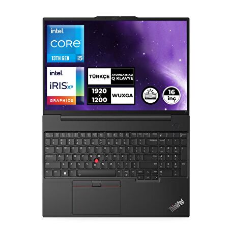 LENOVO ThinkPad E16 Gen 1 i5-1335U 40GB 1TB SSD 16" WUXGA Windows 11 Pro Taşınabilir Bilgisayar 21JN00BCTX023