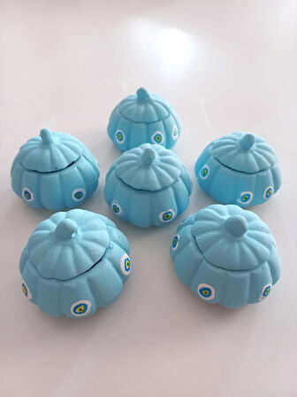 Mini Balkabağı 6'lı Nazar Boncuklu Dekoratif Obje