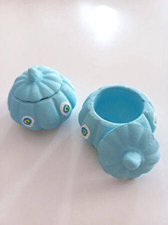 Mini Balkabağı 6'lı Nazar Boncuklu Dekoratif Obje