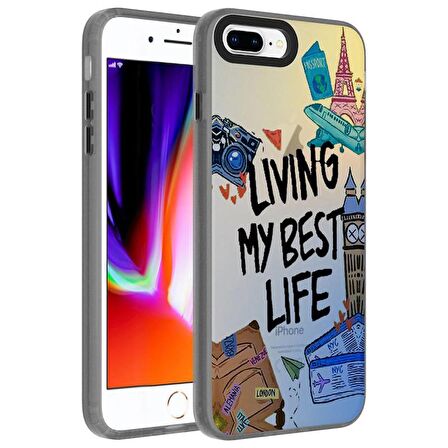 Gpack Apple iPhone 7 Plus Kılıf Desenli Dragon Serisi Sert Kapak