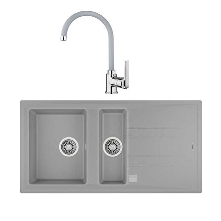 Teka Stone 60 Metalic Grey Granit Evye-In 995 Grey Batarya Set
